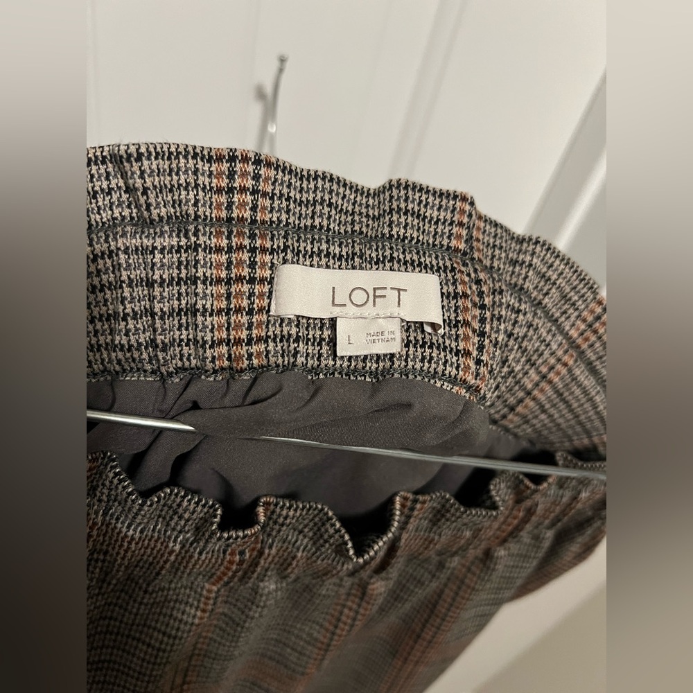 LOFT Plaid Mini Skirt Women’s Large | Fall Office Preppy Style Academia Chic - Picture 4 of 8